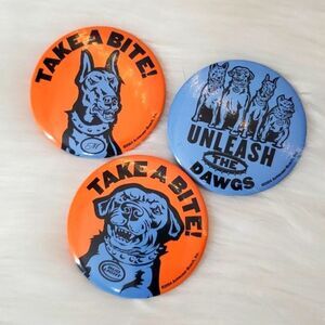 Y2K 2004 Budweiser Bud Light Anheuser-Busch Set of 3 2.5" Dog Promo Button Pins